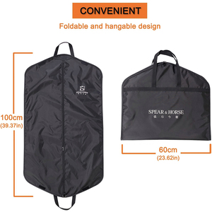 <strong>Best</strong> Folding Garment Bag Black Polyester Nylon Large Capacity Portable <strong>Duffle</strong> Cartoon Cover Suit Carrier for Travel Clothing - Product Image 4