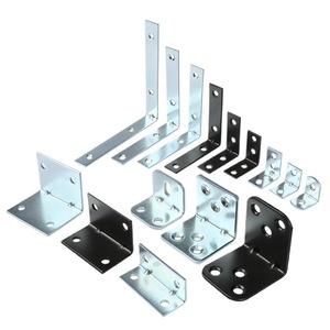 Support d'angle Haidibos 90 degrés en acier renforcé pour étagère de meuble, connecteurs en L noir et argent - Product Image 3