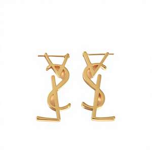 Pendientes de Gancho con Letra y Perla de Agua Salada de Aleación de Alta Gama, Diseño Único y Exclusivo Unisex, Lujo Ligero, Moda Elegante Otoño-Invierno - Product Image 1