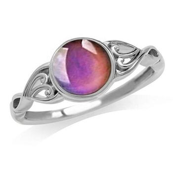 Hot Sale Round Stone Color Change Mood Ring Vintage Temperature Control Changeable Ring for Women and Girls