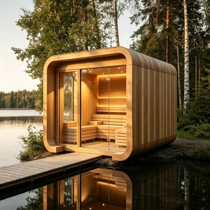 Sauna Exterior Cuadrada Hemlock con Conducción Térmica Lenta, No Es Caliente <span class=keywords><strong>al</strong></span> Tacto, Sensación Suave a <span class=keywords><strong>Mediodía</strong></span> en Verano - Product Image 3