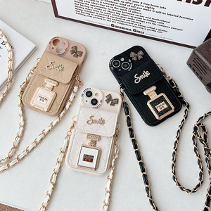 Nước Hoa Chai Lật Gương Với Crossbody Chuỗi Trở Lại Dây Đeo Đồng Xu Ví Chủ Thẻ Điện Thoại Trường Hợp Đối Với iPhone 17 Promax 16 Cộng Với 15 12 - Product Image 2