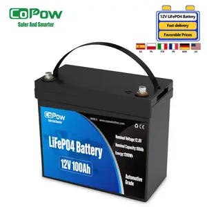 COPOW Camper Van RV Trolling Motor Marine 12V batería de iones de litio 12V LiFePO4 batería 12V batería de litio 12V 100ah