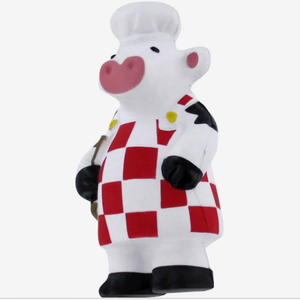Antistress personalizzati a forma di mucca chef, mascotte da cucina pubblicitarie con logo stampato, giocattoli da spremere, regalo aziendale all'ingrosso - Product Image 1
