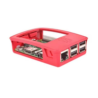 Raspberry Pi 3B Officiel Importé avec Amplification WiFi Intégrée, Coque Rouge et Blanche, Composants Électroniques