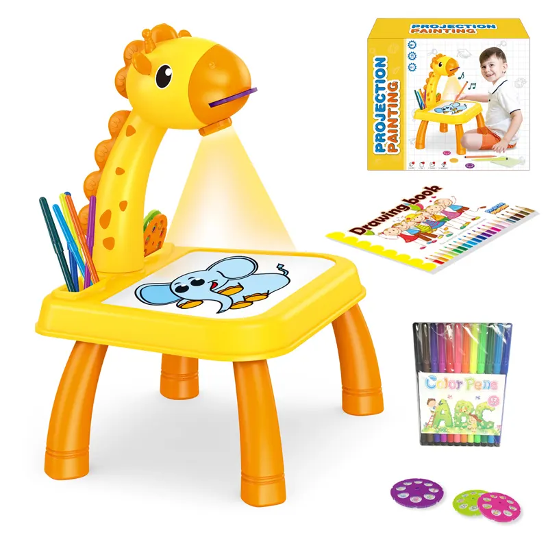 Tablero de dibujo de alta calidad para niños, máquina de pintura de proyección inteligente, proyector de dibujo, mesa de juguete