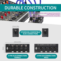 Lot de 2 prolongateurs 4 entrées/4 sorties, boîte de scène 4 canaux, XLR mâle/femelle 3 broches sur câble réseau EtherCon, séparateur de câble pour éclairage de scène