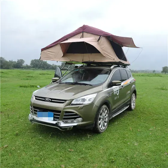 OHO grosir tenda atap aluminium panas tenda mobil 2-4 orang luar ruangan berkemah mobil atap tenda dengan Skylight