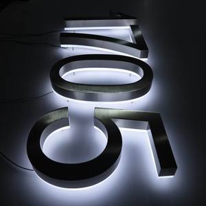OEM Tùy Chỉnh 304 Số Thép Không Gỉ Bên Ngoài Kim Loại <span class=keywords><strong>Led</strong></span> Backlit Nhà Hiện Đại Số Hausnummer Nhà Sản Xuất - Product Image 1