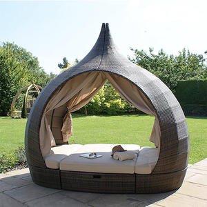 YASN Day Bed Sunbed Birdcage Sofa Lounger Bed <strong>Outdoor</strong> <strong>Daybed</strong> Round Rattan <strong>Outdoor</strong> <strong>Daybed</strong> <strong>With</strong> <strong>Canopy</strong> - Product Image 2