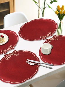 Tovagliette in Tessuto con Fiocco Ricamato Tinta Unita, Decorazione per Tavola, Tovagliette Floreali per Uso Alberghiero <span class=keywords><strong>e</strong></span> Matrimoni - Product Image 6