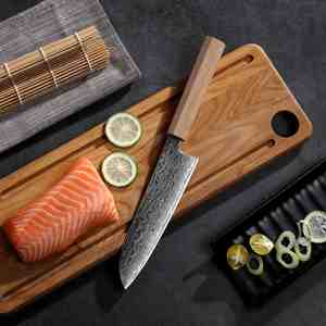 עיצוב חדש טבעי עץ pakawood ידית סכין santoku 67 שכבות damawtawood מטבח פלדה עם תיבת מתנה - Product Image 2