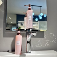 Impression de logo personnalisé, flacons distributeurs de savon et de shampoing en plastique rose de 250 ml et 350 ml, réutilisables avec des étiquettes imperméables