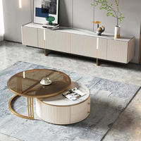 Meuble TV de style farmhouse en bois blanc, design mid-century modern, avec 4 tiroirs, console multimédia rétractable pour salon
