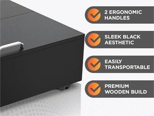 Rangement sous le lit <span class=keywords><strong>en</strong></span> <span class=keywords><strong>bois</strong></span> multi-usages, organisateur sous le lit pour vêtements, jouets, rangement sous le lit avec roulettes - Product Image 3