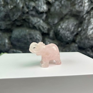 Wholesale 2inch Crystal Carving Elephant Carving Craft Natural <strong>Jade</strong> Crystal Ornament Animal Decorative Crystal Decorations - Product Image 4
