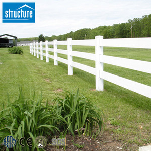 Ganado vinilo 3 rieles PVC 3 riel caballo paddock granja valla poste <span class=keywords><strong>Rancho</strong></span> <span class=keywords><strong>blanco</strong></span> - Product Image 5