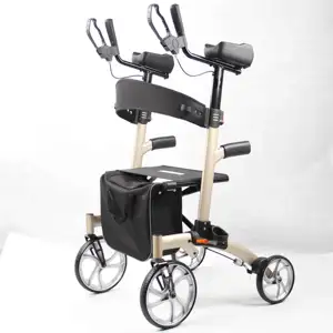 Produsen Untuk Alat Perawatan Kesehatan Kaki Cacat Aluminium Berdiri Rollator Walker