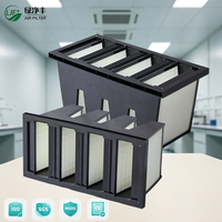 Filtre à air compact HVAC V-Bank F7 F8 F9, haute efficacité, conception en cellules V, mini-plissé, débit d'air élevé, faible résistance, filtration de l'air