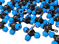 Vanne à bille à trois voies en PP, raccords à compression en PP, connecteur rapide HDPE, système d'irrigation goutte à goutte, vanne à bille en PP pour l'alimentation en eau