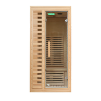 Sauna infrarouge à spectre complet KLAFIN pour 1 personne, moderne, faible EMF, en bois de cèdre massif, Bluetooth, lumière rouge intérieure