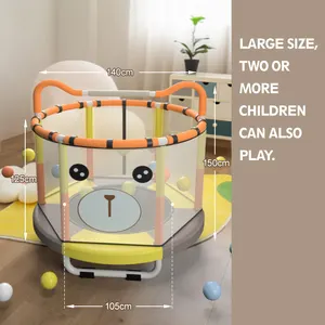 Letto che salta gattonare giocattoli per bambini piccoli recinzione rete Mini trampolino per bambini al coperto con elastico pieghevole Rebounder