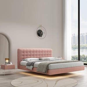 เตียงหนังทันสมัยแบบอิตาลีเรียบง่ายเตียงแต่งงานหรูหราห้องนอนใหญ่เตียงหนังแฟชั่นคู่ - Product Image 3