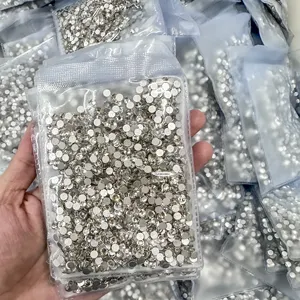 SS3-SS50 Bulk Rhinestones Wholesale Glass Rhinestones Flat Back Non Hotfix Glitter Diamond Stone For Garment Nail ArtT