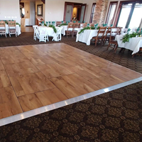 Plancher de danse portable pour fête, mariage, événement, revêtement de sol en bois avec bordure en aluminium