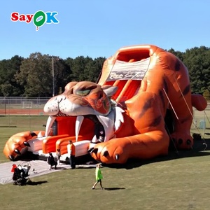Sayok Thiết Kế Miễn Phí Pvc Bạt Lớn Tiger Hình Dạng Inflatables Kép Làn Đường Slide Blower Inflatable Khô Trượt Cho Trẻ Em - Product Image 3
