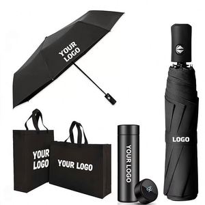 Regalos Promocionales Empresariales, Paraguas Plegables con Logotipo Personalizado Impreso al por Mayor, con Estuche, Paraguas Plegable Automático - Product Image 1