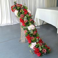 LFB1609 décoration de mariage artificielle fleur de rose rouge coureur Amazing artificielle suspendus mariage fleur décorations de table