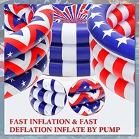 Piscine gonflable drapeau américain pour enfants, 47 pouces, 3 anneaux, piscine à pataugeoire patriotique pour enfants, tout-petits, fosse à balles pour animaux de compagnie, jouet du 4 juillet