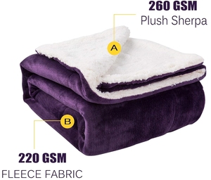 Manta reutilizable y lavable de alta calidad Sherpa Fleece 50 "* 60" - Product Image 4