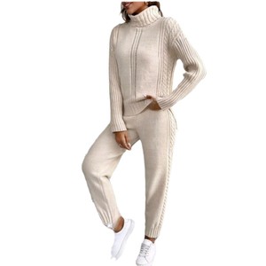 Conjunto de Suéter de Cuello Alto de Punto, Estilo Lujoso, Antiarrugas, de <span class=keywords><strong>Terciopelo</strong></span> Ártico, para Otoño e Invierno, Estilo Europeo Americano - Product Image 4