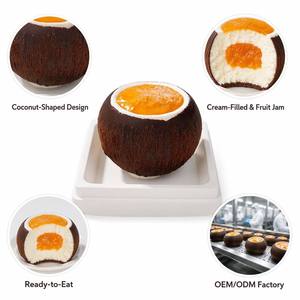 Gâteau mousse en forme de noix de coco, dessert mousse glacée fourrée au fruit de la <span class=keywords><strong>passion</strong></span> 85g, pâtisserie à la crème enrobée de chocolat en gros - Product Image 2
