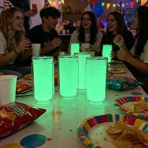 2026 Glow in the Dark 16oz <b>Double</b> <b>Wall</b> Snow Globe Tumbler Bottom Pre-Drilled With Lid & Straw Leakproof Cup - Product Image 5
