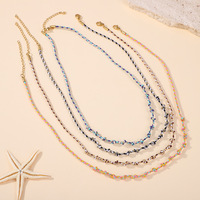 Collar de Cadena con Nudos Trenzados Coloridos Estilo Bohemio, Gargantilla Delicada y Fresca, Collar con Dijes Étnicos Coloridos DIY