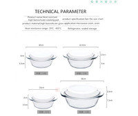 Grandes batteries de cuisine en verre borosilicate transparent, casseroles et marmites écologiques pour la cuisson à domicile