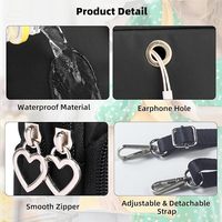 Petit Portefeuille Zippé Bandoulière, Pochette pour Téléphone Portable, Mini Sac à Main, Brassard de Sport, Sacoche Épaule avec Sangle pour Femme