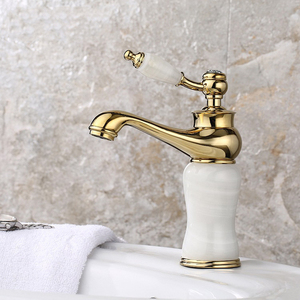 Robinet de lavabo de salle de bain en laiton poli rétro européen avec cartouche céramique, monocommande, à poser sur le comptoir, pour chambre à coucher - Product Image 3