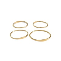 Bagues remplies d'or 14K Minimalisme Marteau Anneaux plats Individualité mince Cercle permanent Bague en or mince pour femmes