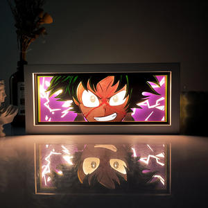 Venta al por mayor Anime DBZ One Pieces Demon Slayer papel tallado lámparas dormitorio decoración personalizada 3D sombra <span class=keywords><strong>noche</strong></span> luz papel artesanías - Product Image 1