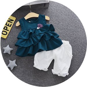 Nuevo Diseño de Vestido de Fiesta de Una Pieza para Niñas, Vestido de Verano con Collar a Bajo Precio - Product Image 4