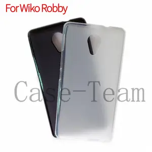 Fabricante al por mayor mate TPU casos suave esmerilado contraportada de silicona funda de teléfono móvil para Wiko Robby negro