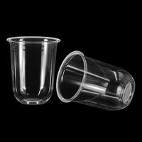 Gobelet en plastique PP de 90 mm en forme de U avec logo personnalisé pour boissons chaudes et froides - pour thé à bulles, jus de fruits, bière - Prix d'usine