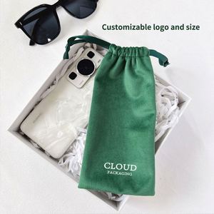 Bolsa de terciopelo suave y grueso para joyas y relojes, bolsas de cosméticos de viaje, bolsa antipolvo para teléfono, impresión de logotipo personalizable - Product Image 2
