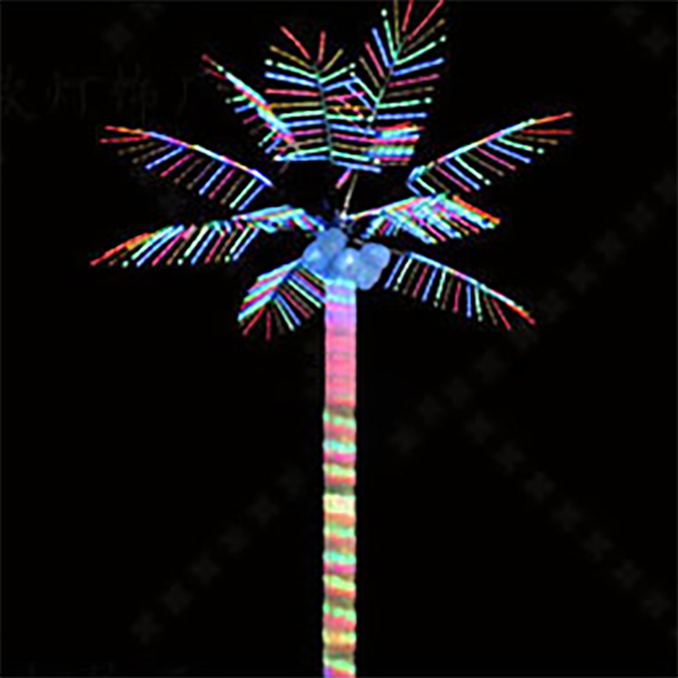 Colorful attractive LED palm tree light garden decoration lighting