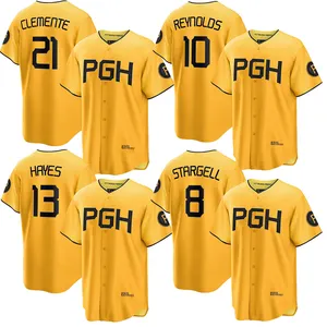 Men's Pittsburgh Pirates Roberto Clemente Bryan Reynolds Willie Stargell Ke'Bryan Hayes Gold 2023 City Connect Player Jersey
