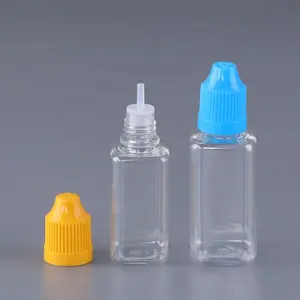 Neuankömmling Quadrat PET Flüssigkeits tropf flasche Kunststoff Quetschbare Augen flüssigkeit Tropf flaschen
